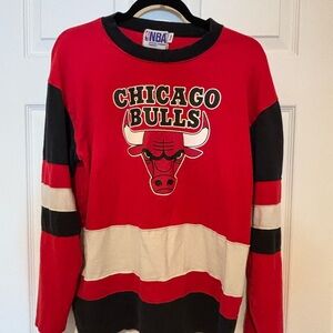 NBA Chicago Bulls Red Black White Crewneck Sweater